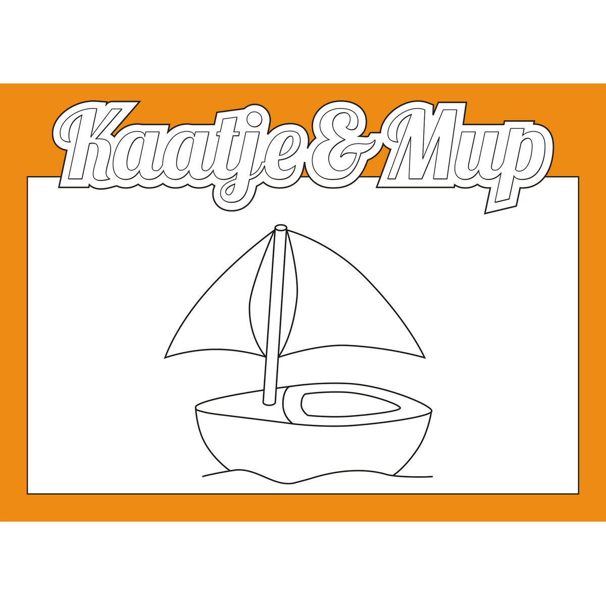 Kleurplaatkaart van Kaatje&Mup: zeilboot — foto 2