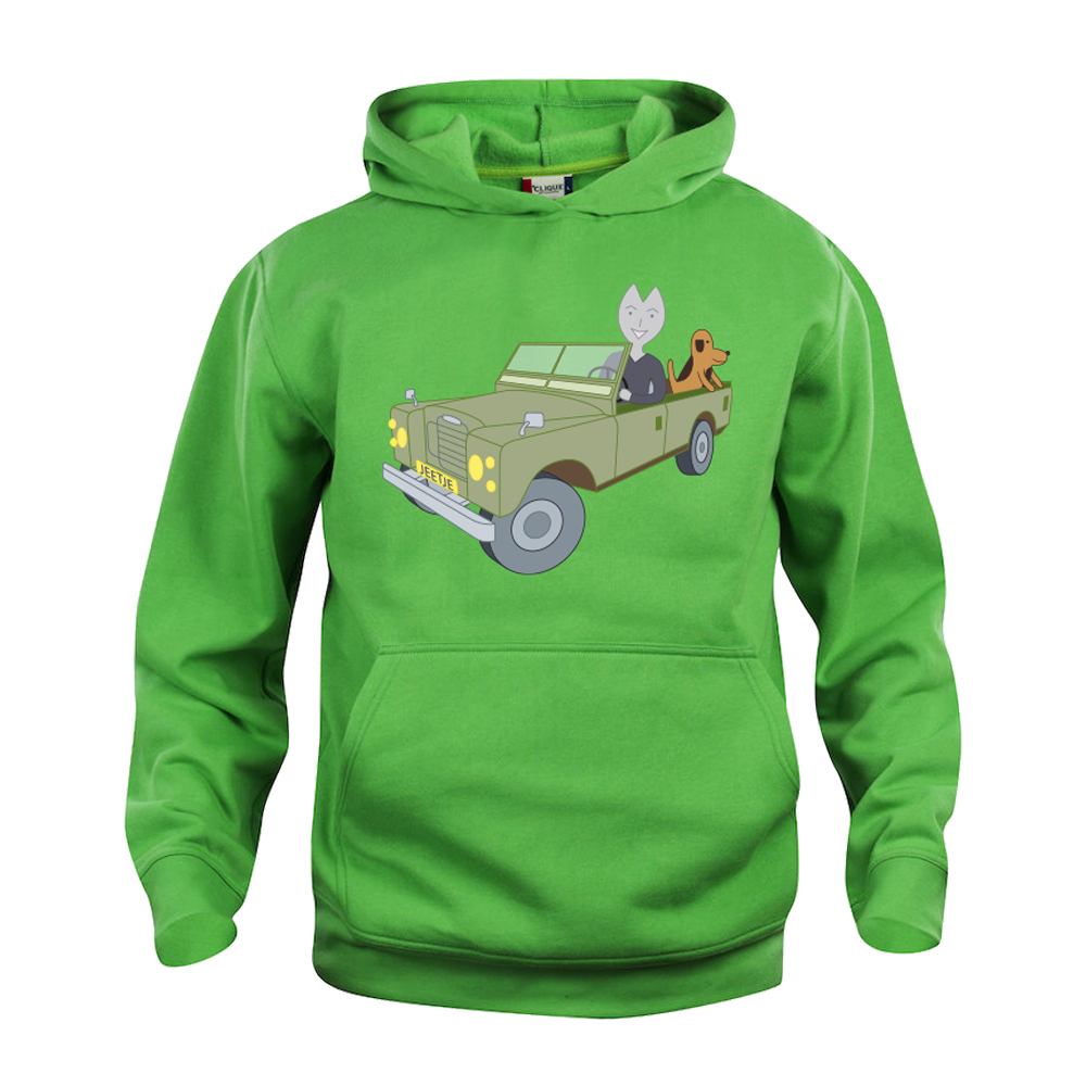 Hoodie voor kinderen van Kaatje&Mup met de jeep