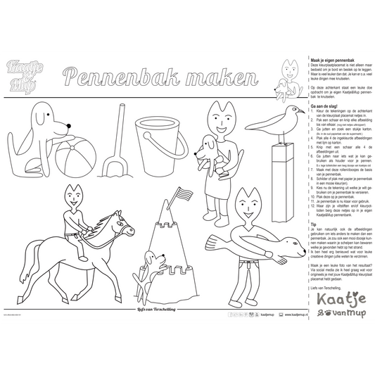 Kleurplaat-placemat van Kaatje&Mup: een zeehond vinden