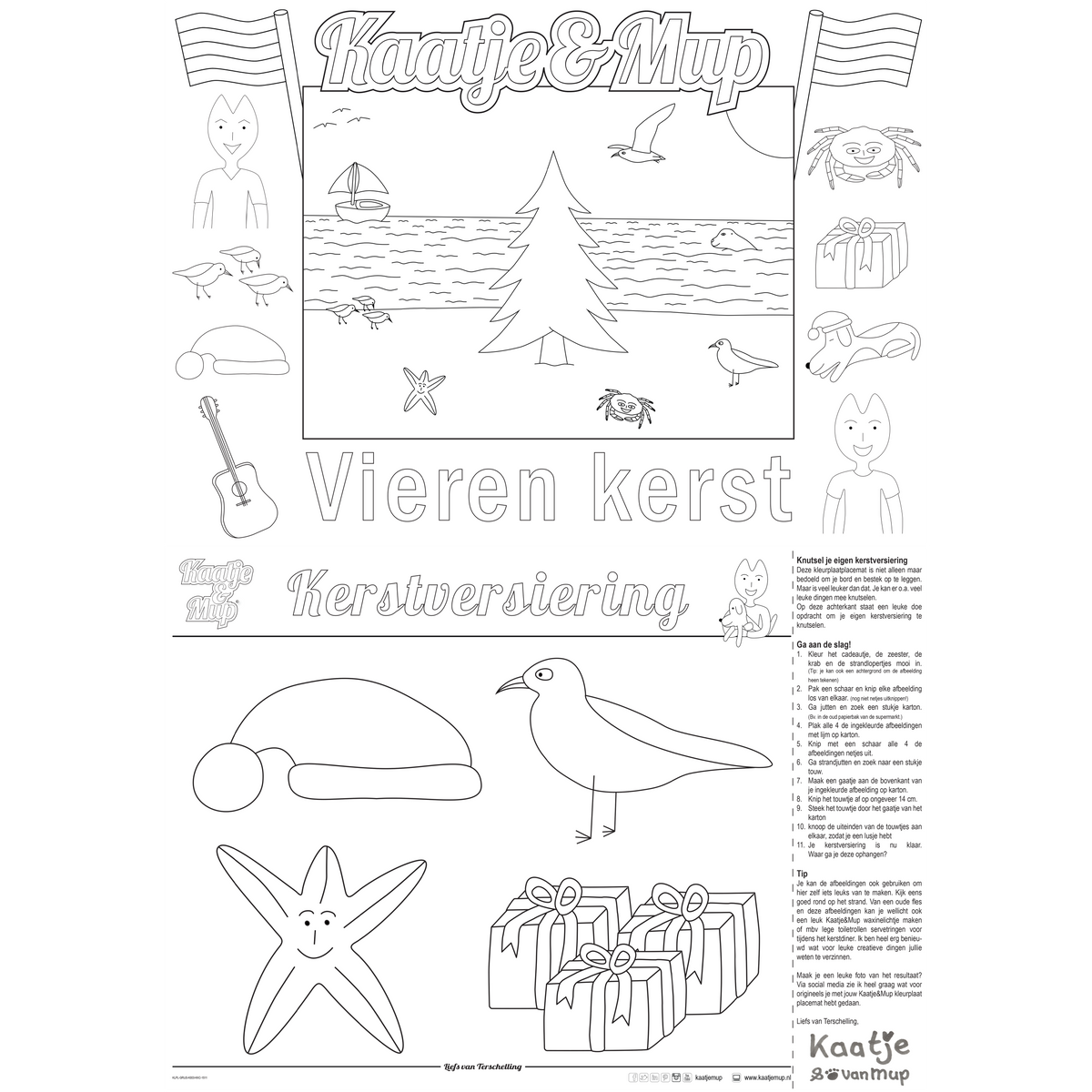 Kleurplaat-placemat van Kaatje&Mup: kerstboom — foto 3