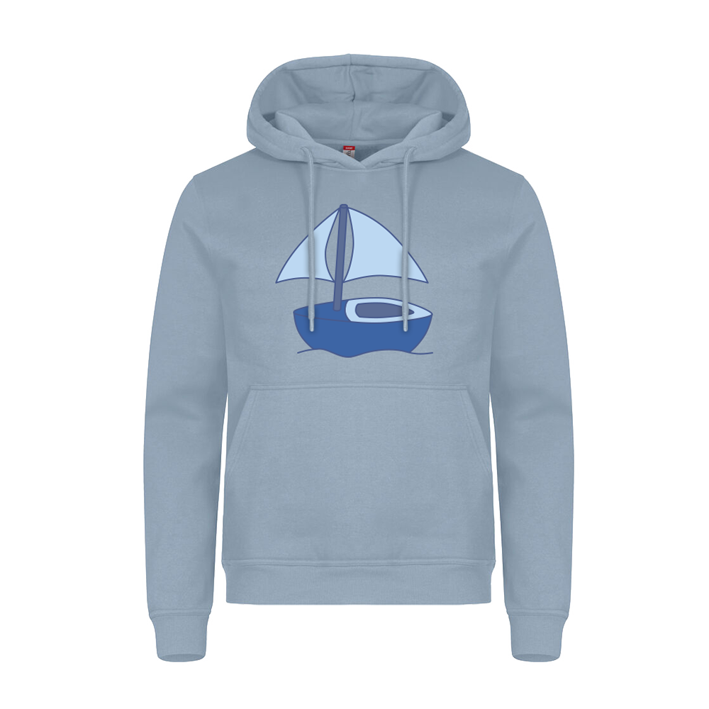 Hoodie voor volwassenen van Kaatje&Mup met een zeilboot